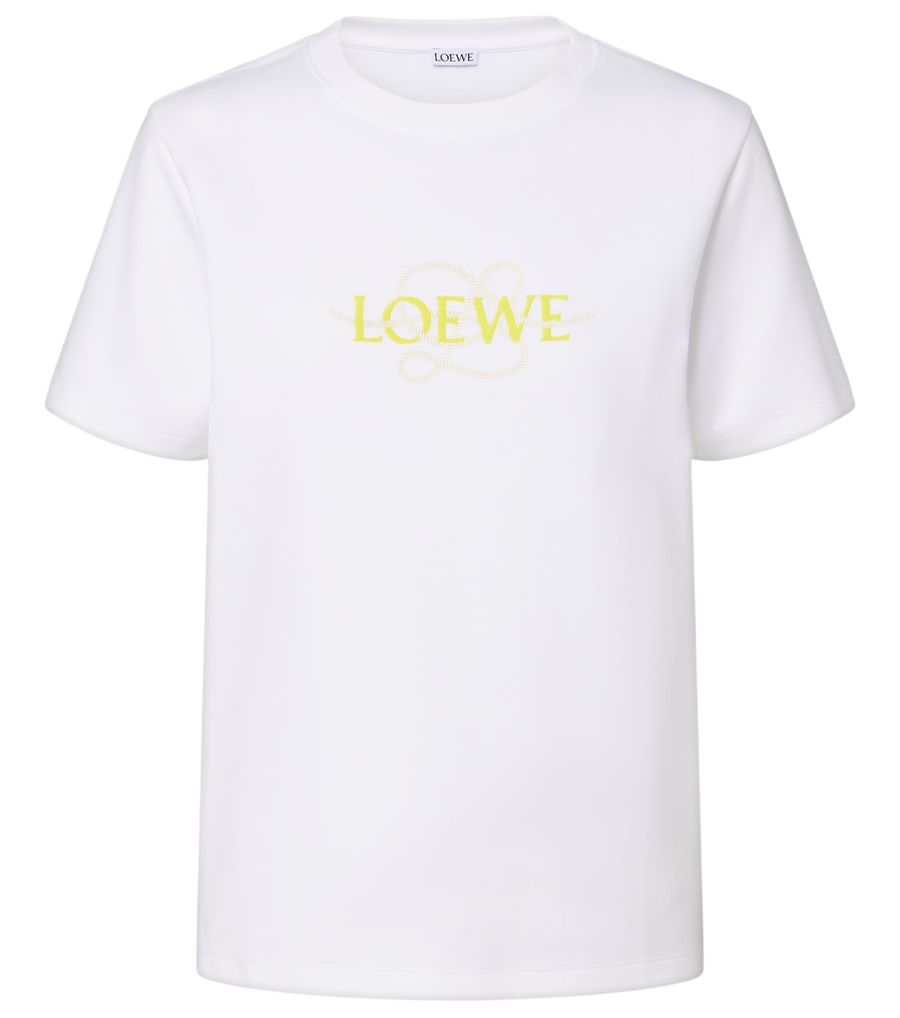 T-shirt en jersey de mélange de coton à logo Loewe
