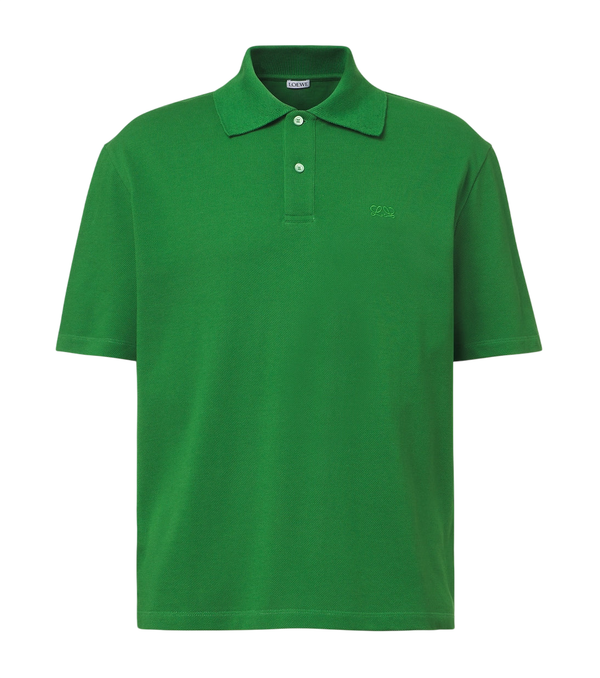 Loewe Logo embroidered cotton polo shirt