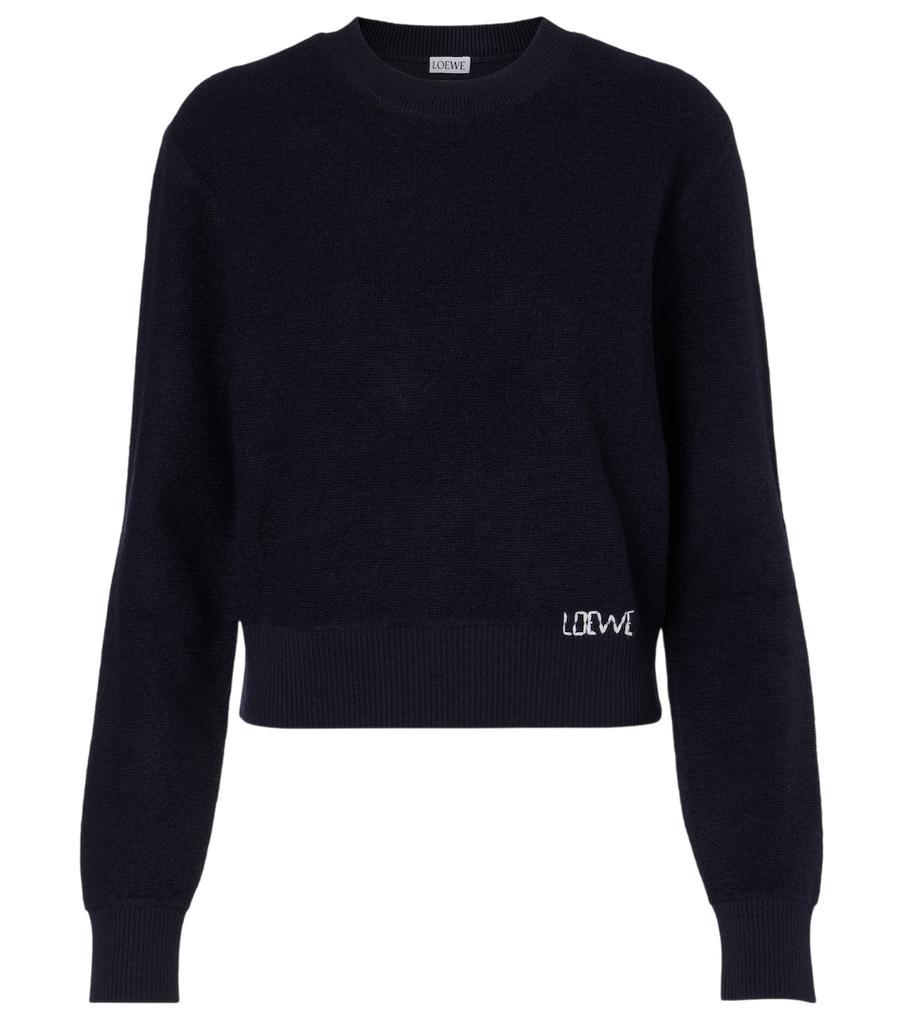 Loewe Logo embroidered wool sweater