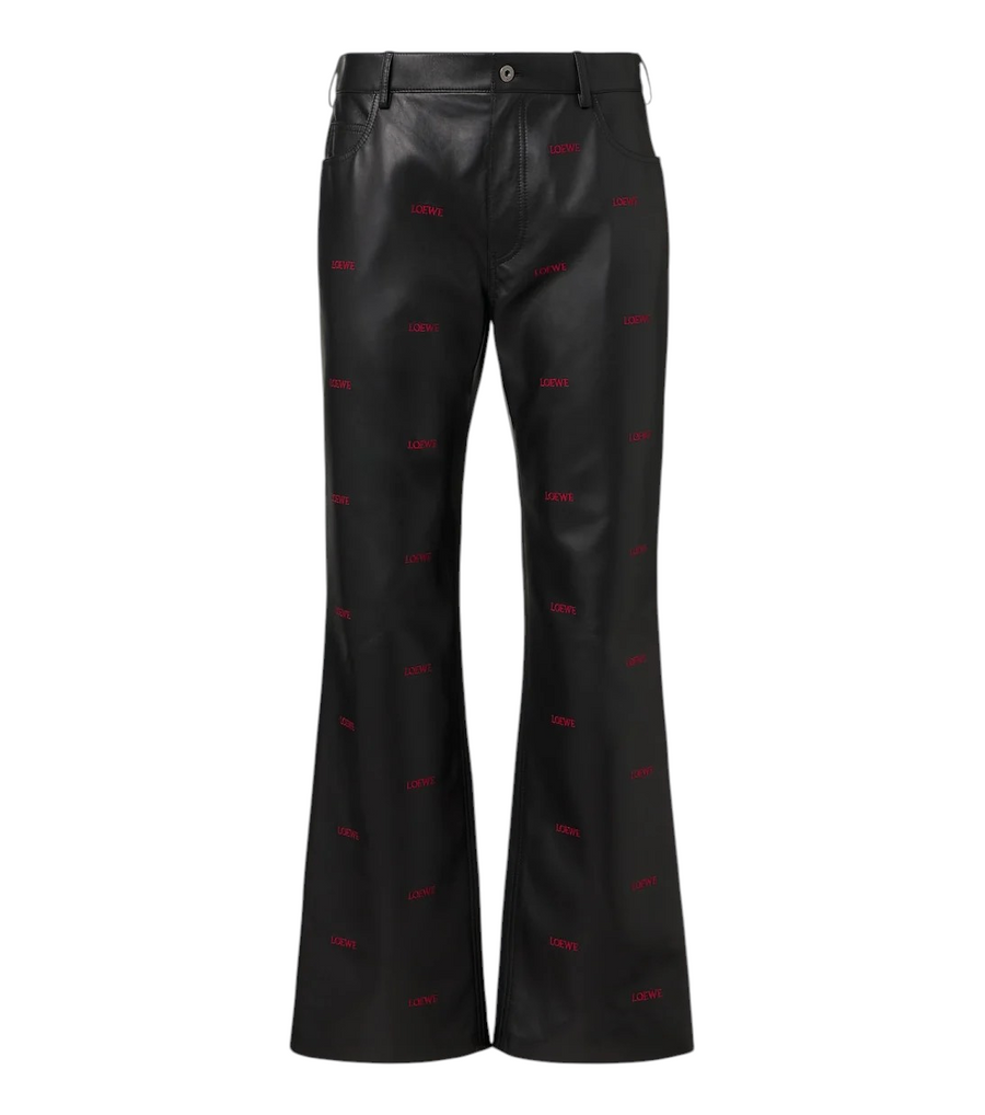 Loewe Logo leather flared pants