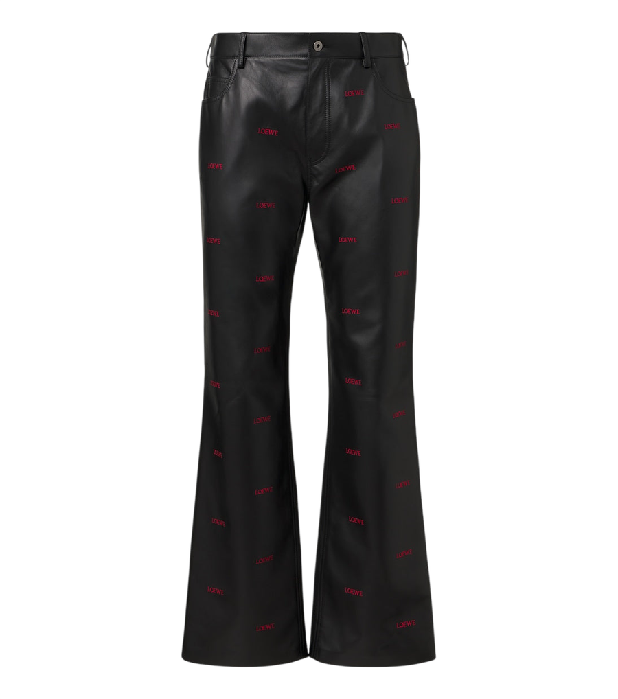Loewe Logo leather flared pants