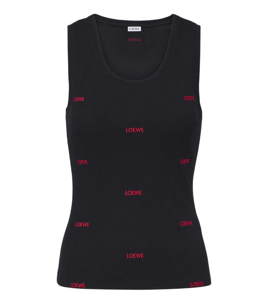 Loewe Logo ribbed-knit cotton-blend jersey tank top