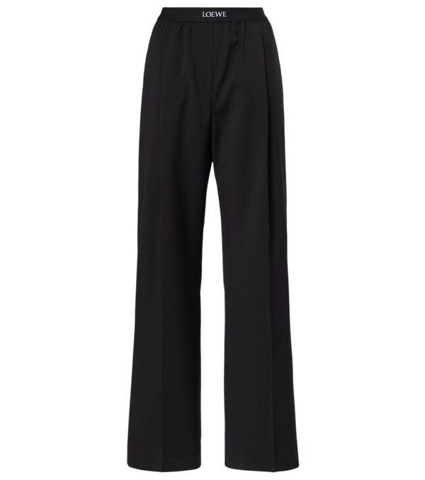 Loewe Logo wool mid-rise straight pants
