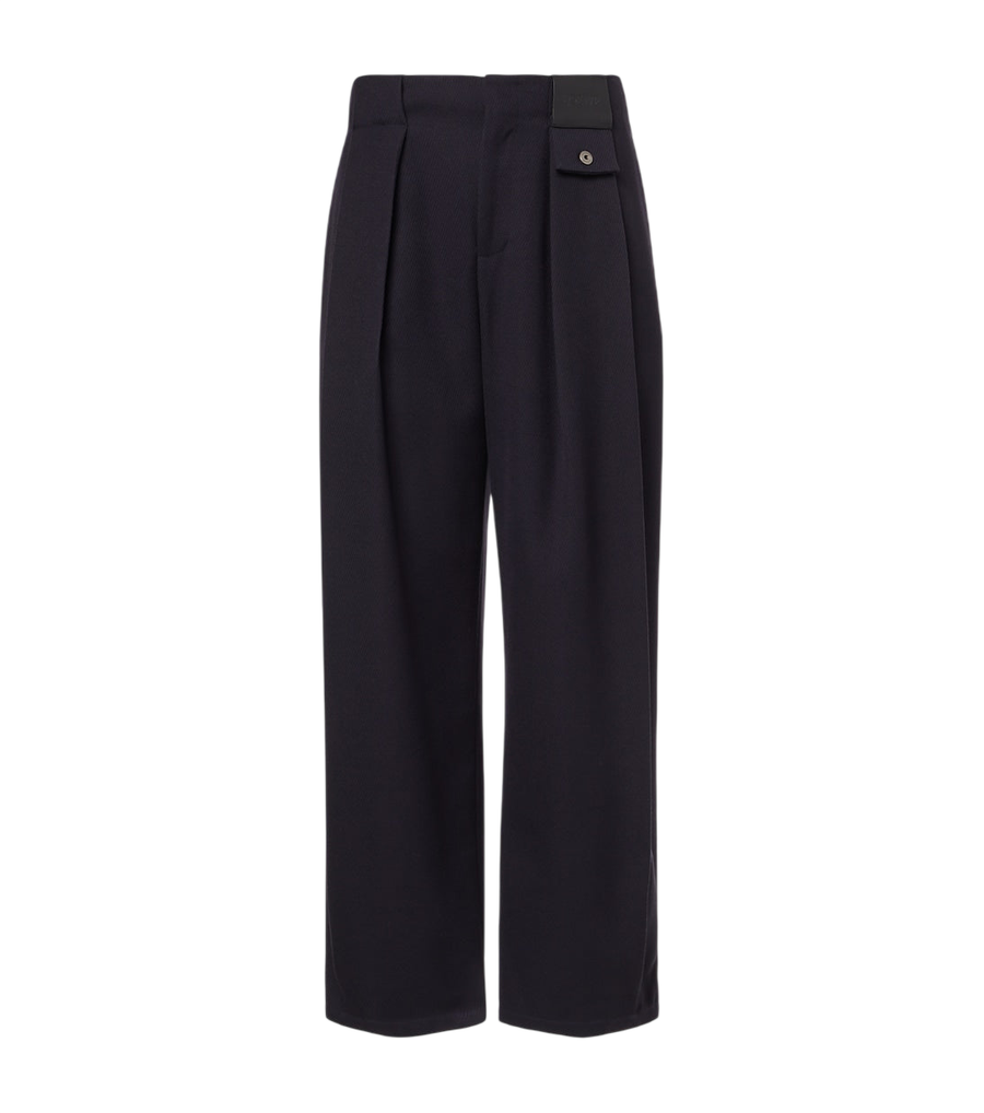 Loewe Mid-rise cotton twill wide-leg pants