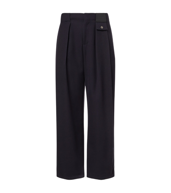 Loewe Mid-rise cotton twill wide-leg pants