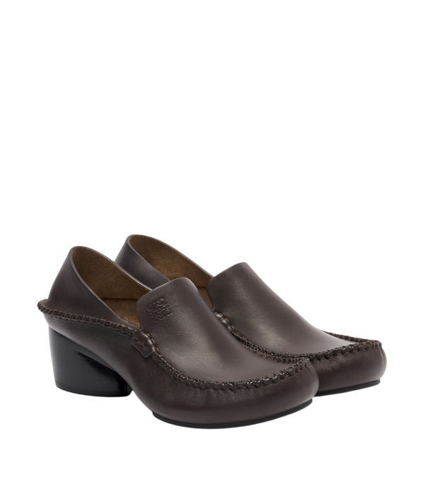 Loewe Sapatos mocassim ovais de couro