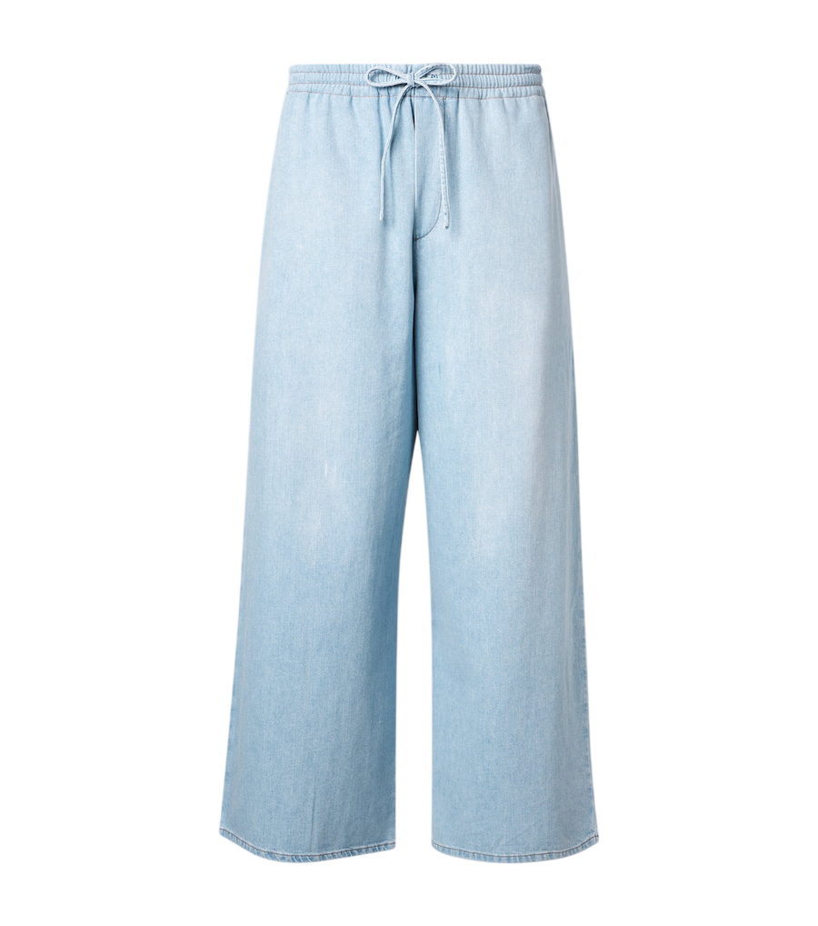 Loewe Paula's Ibiza Anagram denim cropped wide-leg pants