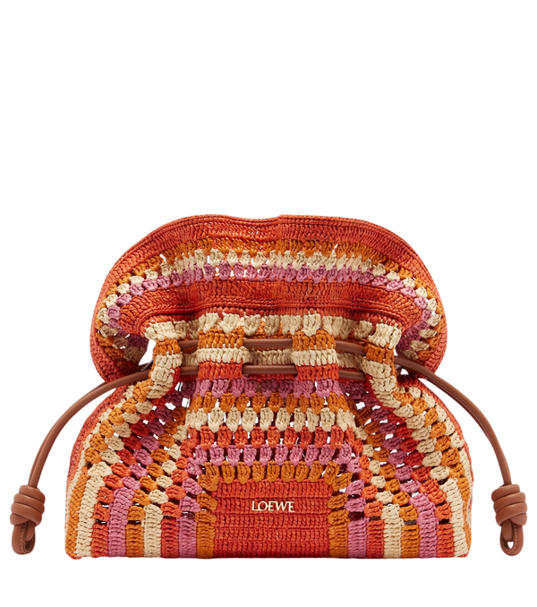 Loewe Pochette media in rafia Ibiza Flamenco di Paula