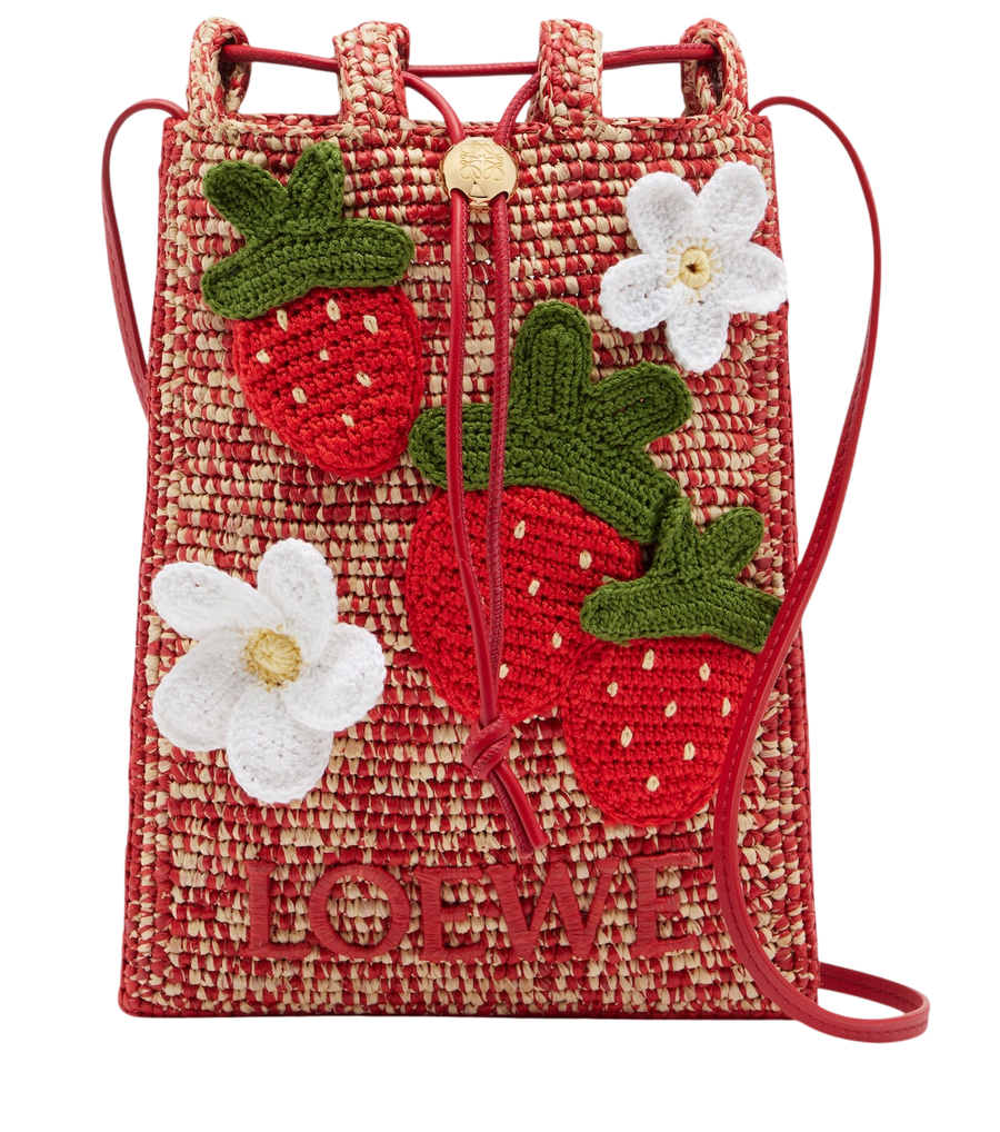 Loewe Paula's Ibiza raffia pouch with strap
