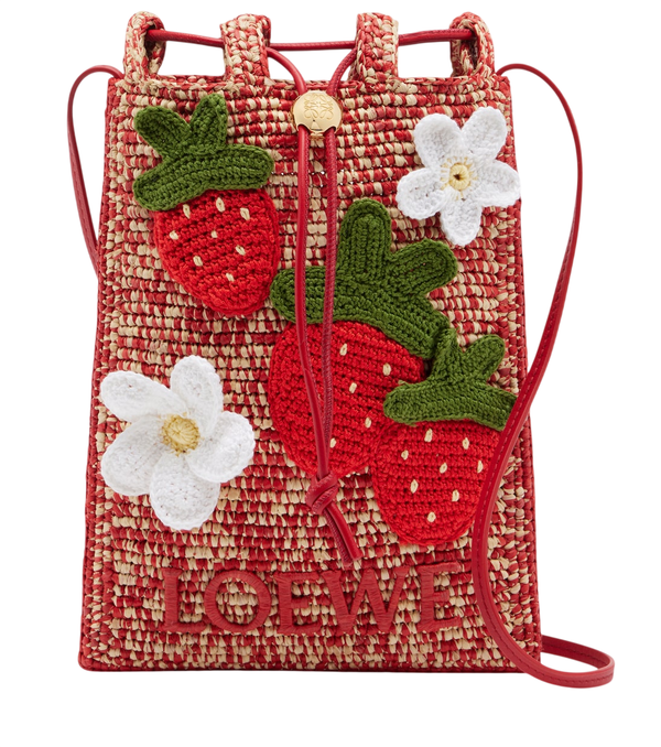 Loewe Paula's Ibiza raffia pouch with strap