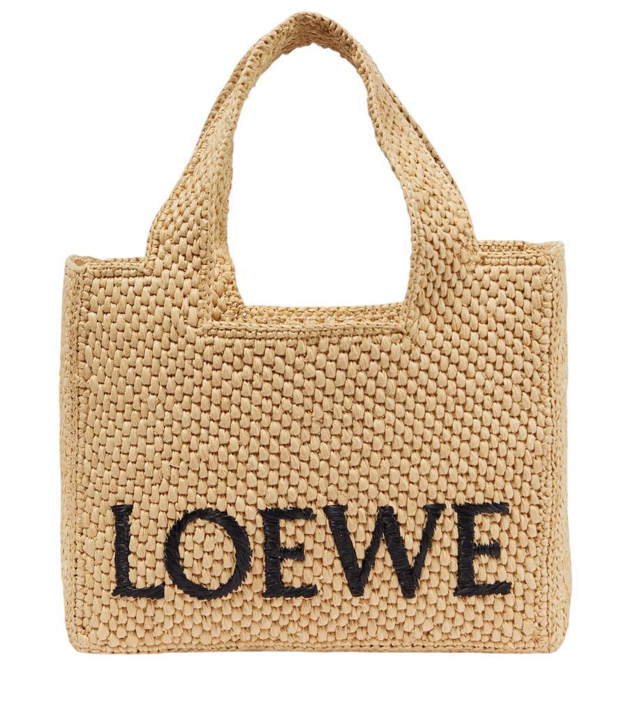 Loewe Paula's Ibiza Small logo raffia top-handle bag