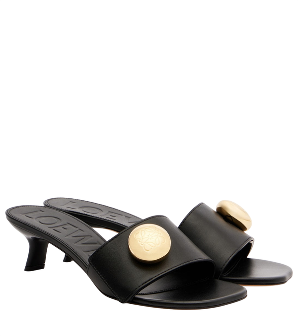 Loewe Pebble 45 leather mules