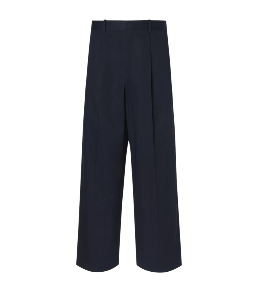 Loewe Pleated cotton gabardine wide-leg pants