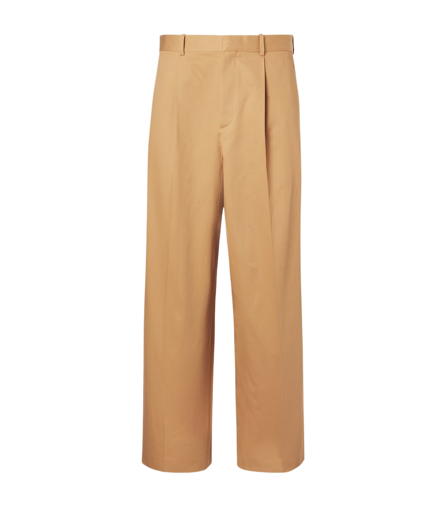 Loewe Pleated cotton gabardine wide-leg pants