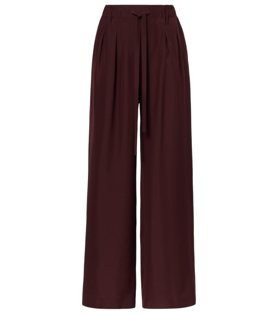 Loewe Pleated silk straight pants