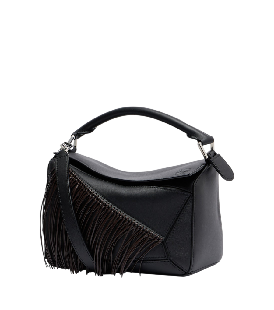 Loewe Puzzle Piccola borsa a mano in pelle con frange