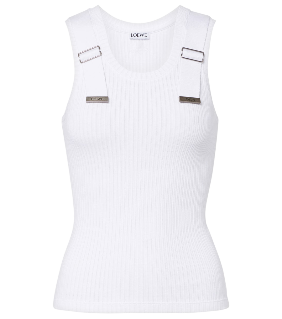 Débardeur en mélange de coton à maille côtelée Loewe