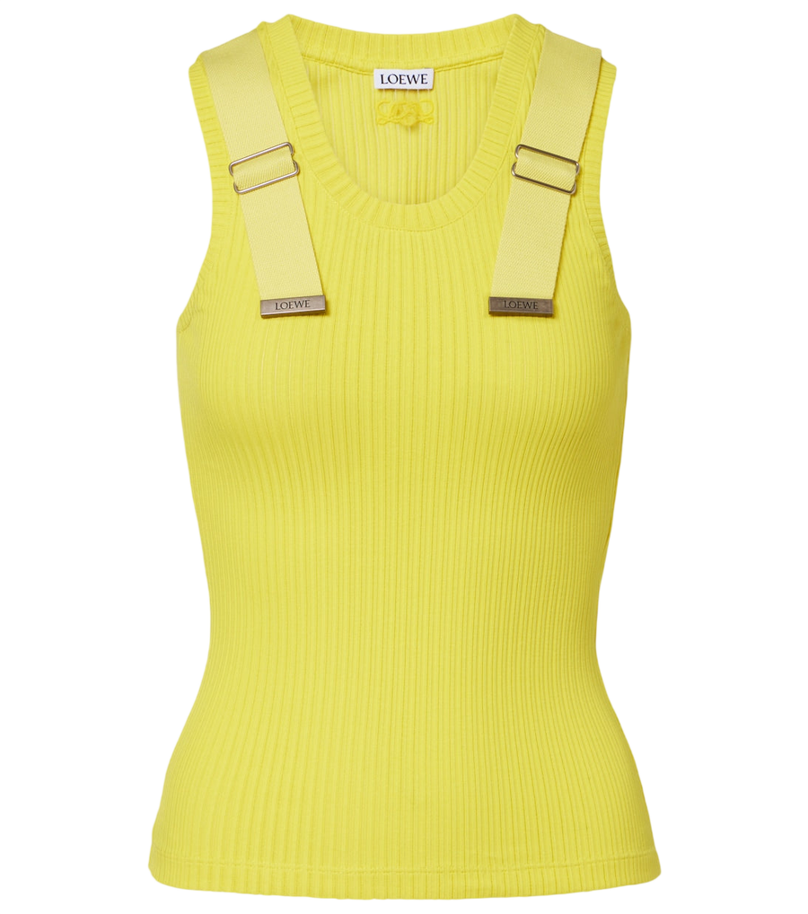 Camiseta de tirantes Loewe de punto acanalado en mezcla de algodón