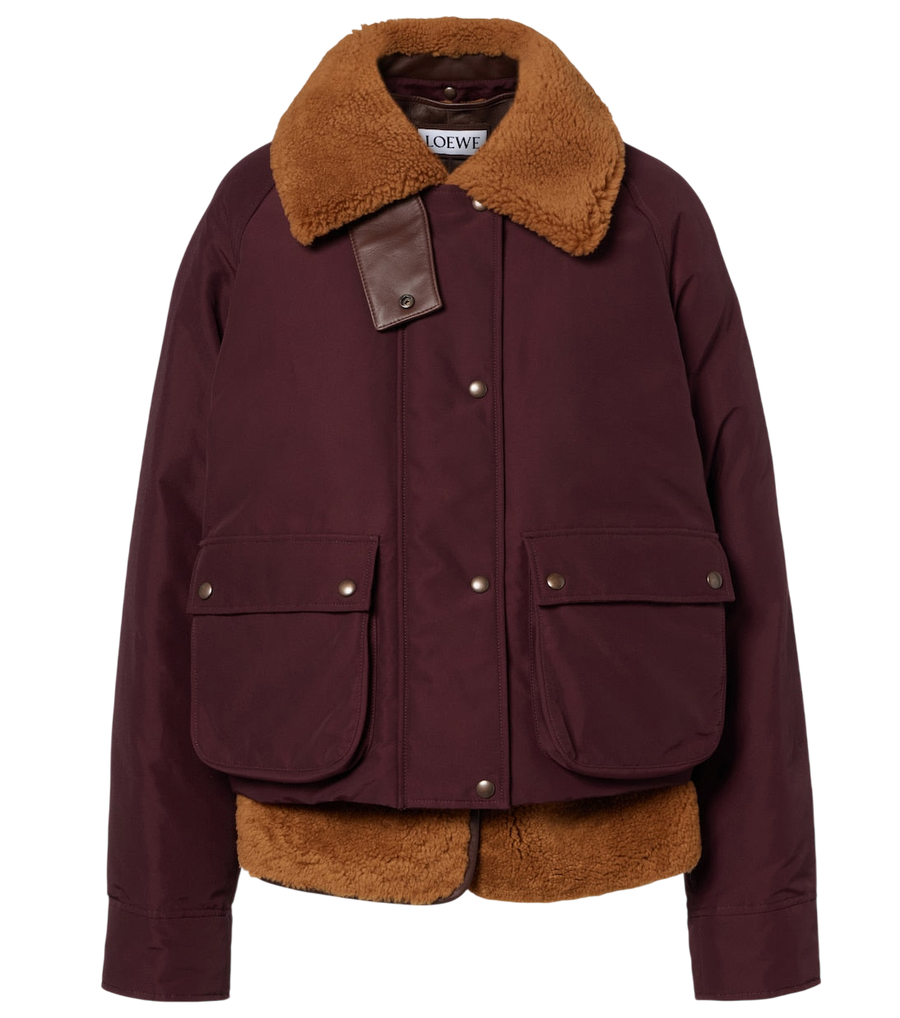 Loewe Shearling-lined cotton-blend puffer jacket