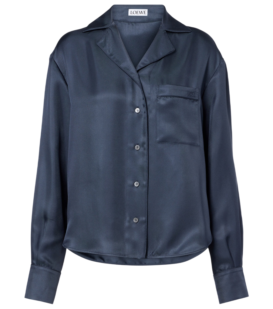 Chemise en sergé de soie Loewe
