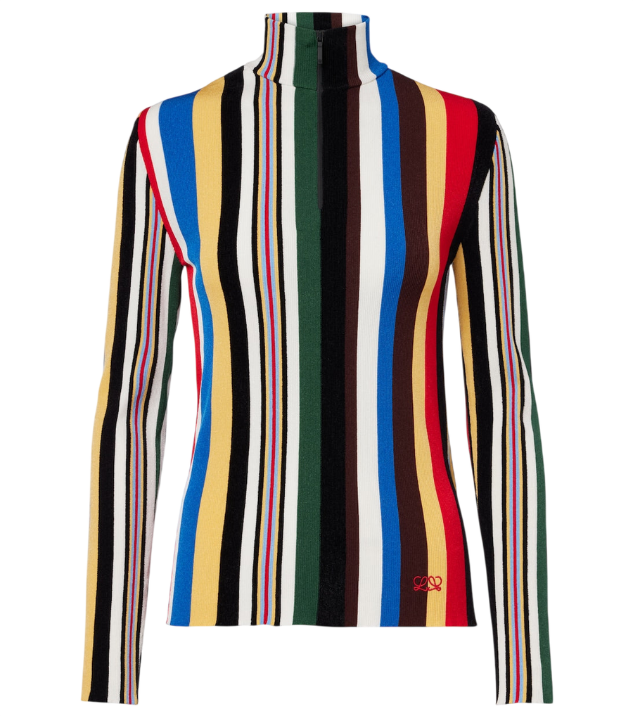 Loewe Striped half-zip sweater