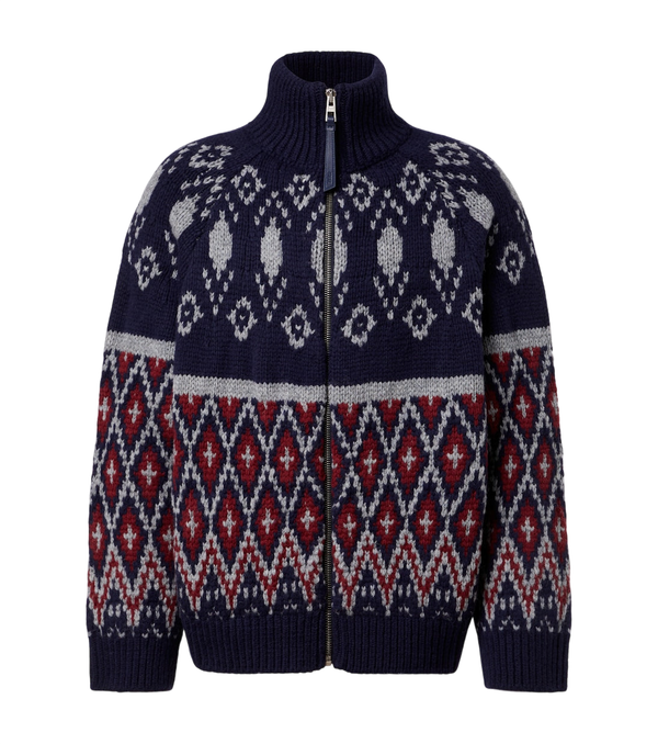 Loewe Wool jacquard zip-up sweater