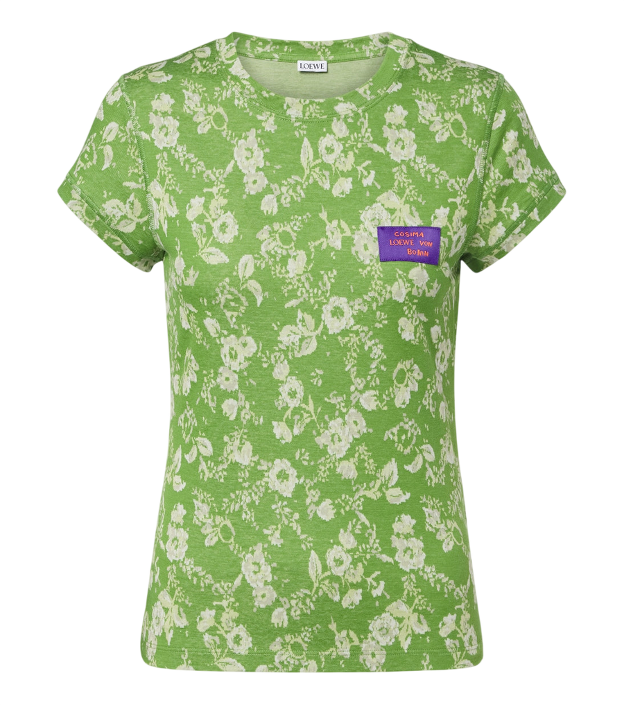 T-shirt in cotone a fantasia floreale Loewe x Cosima von Bonin