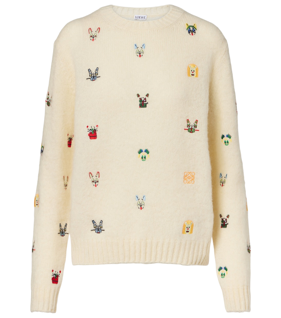 Loewe x Louis Wain embroidered wool sweater