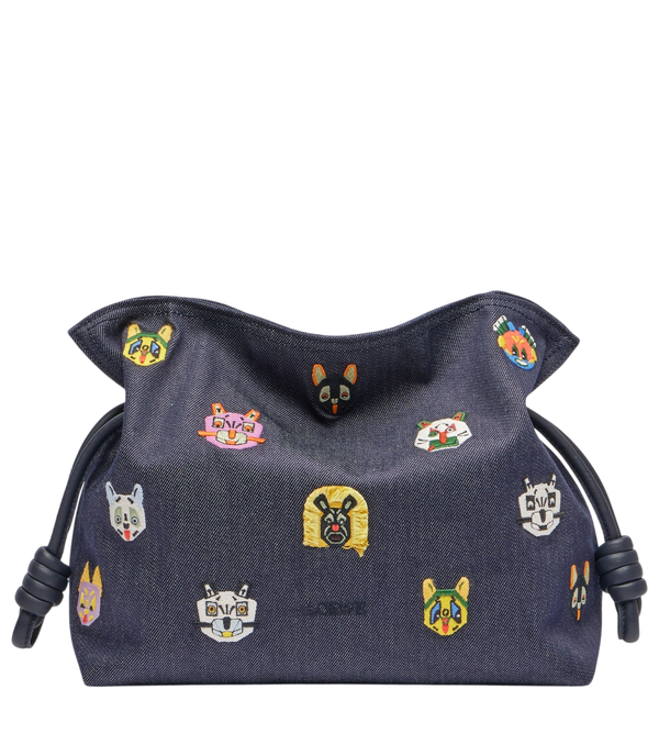 Loewe x Louis Wain Flamenco Cats Pochette media in tela