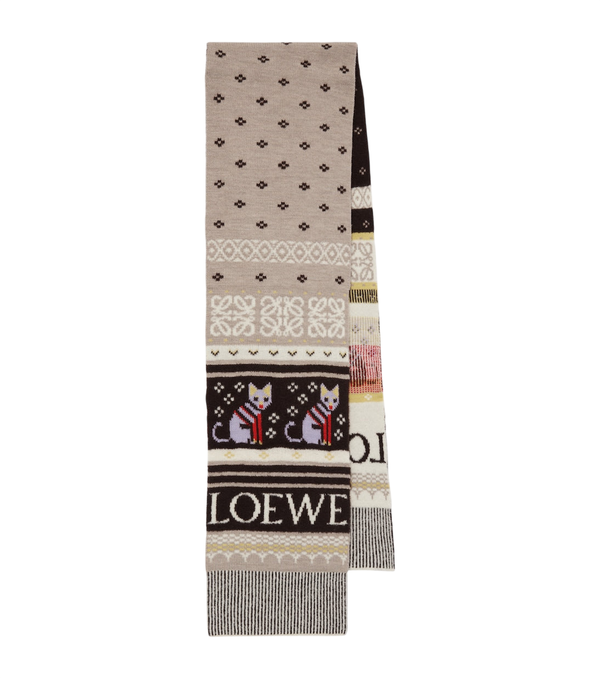Bufanda de jacquard en mezcla de lana Loewe x Louis Wain