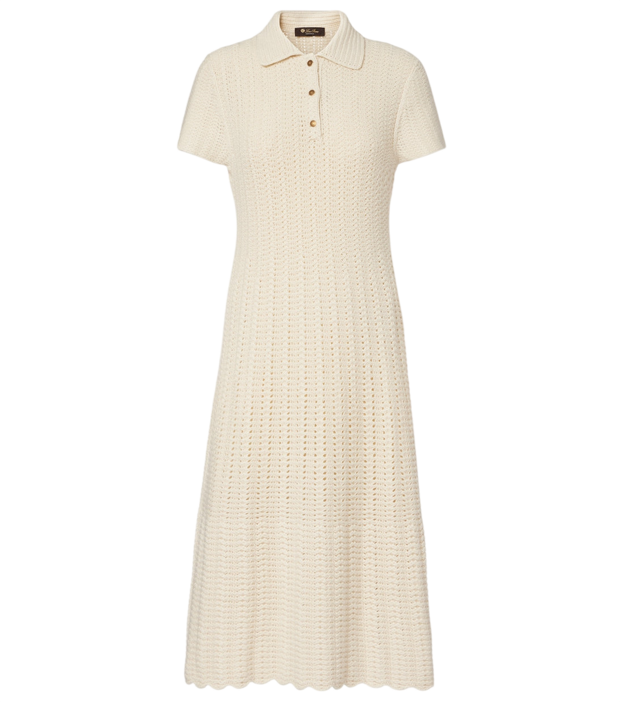 Loro Piana Arola knitted cotton polo dress