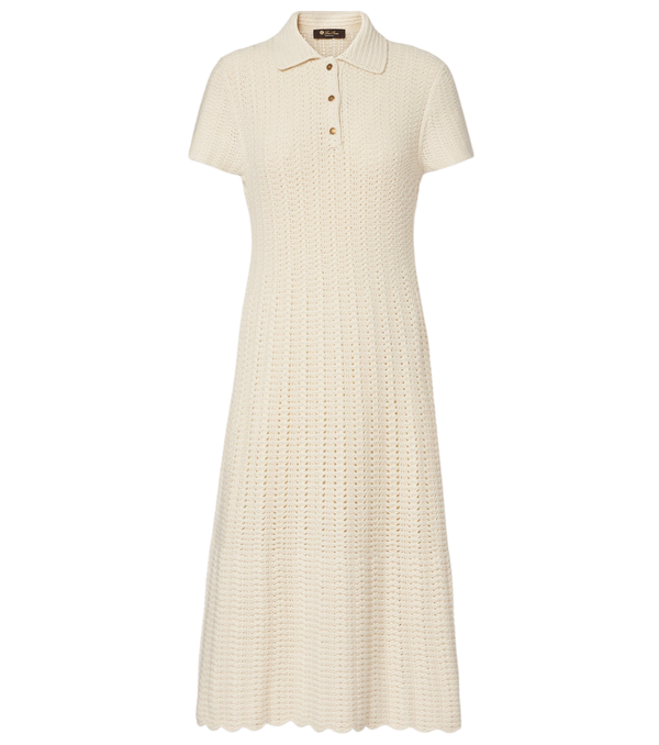 Loro Piana Arola knitted cotton polo dress