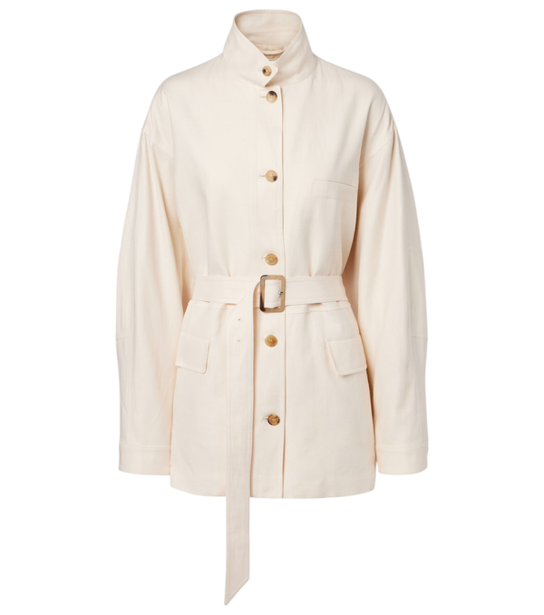 Loro Piana Belted linen and wool jacket