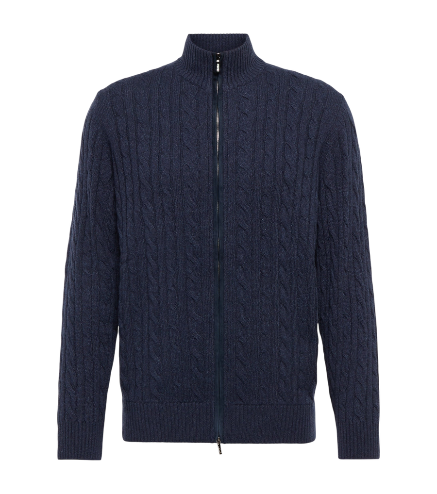 Loro Piana Cable-knit cashmere cardigan