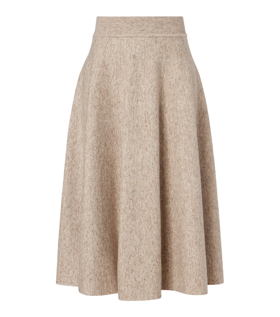 Loro Piana Cashmere, wool, and linen midi skirt