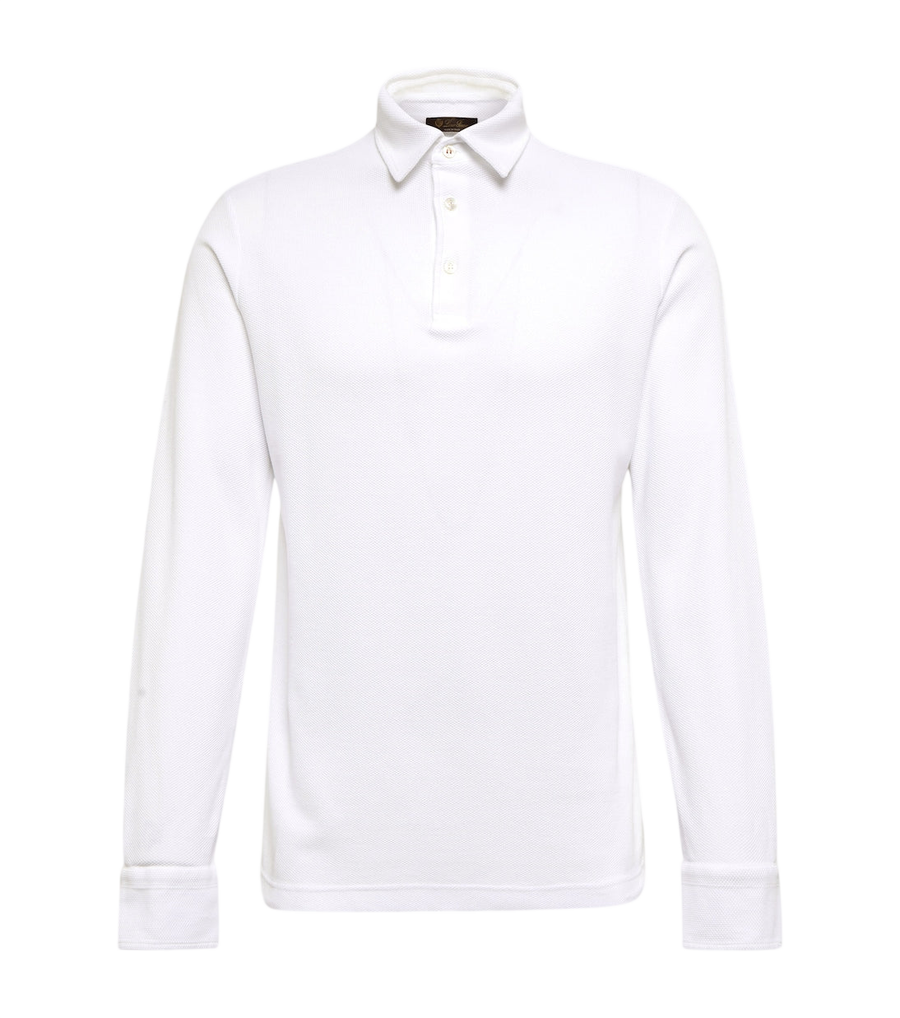 Loro Piana Cotton long-sleeved polo sweater