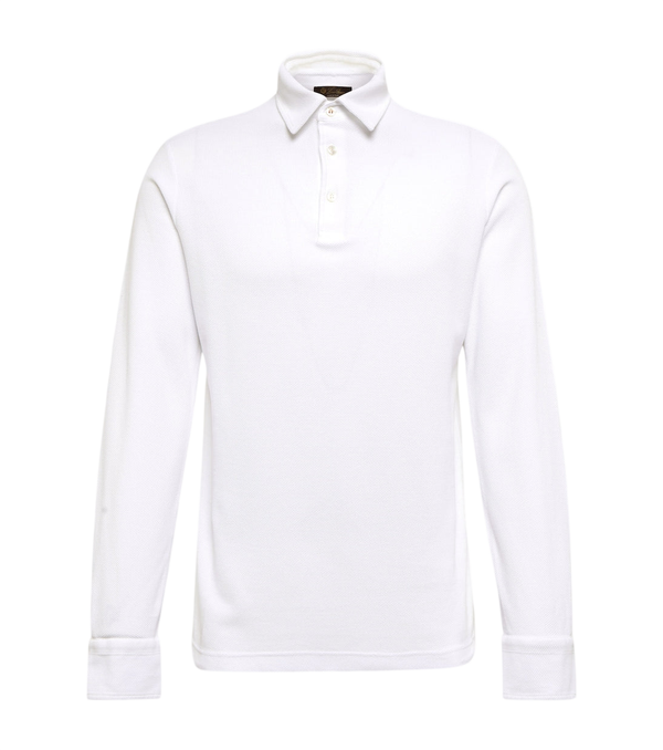Loro Piana Cotton long-sleeved polo sweater