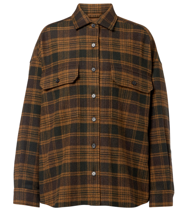 Loro Piana Darby checked wool and cashmere overshirt