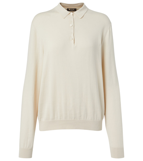 Loro Piana Ice Wish knitted cotton polo shirt