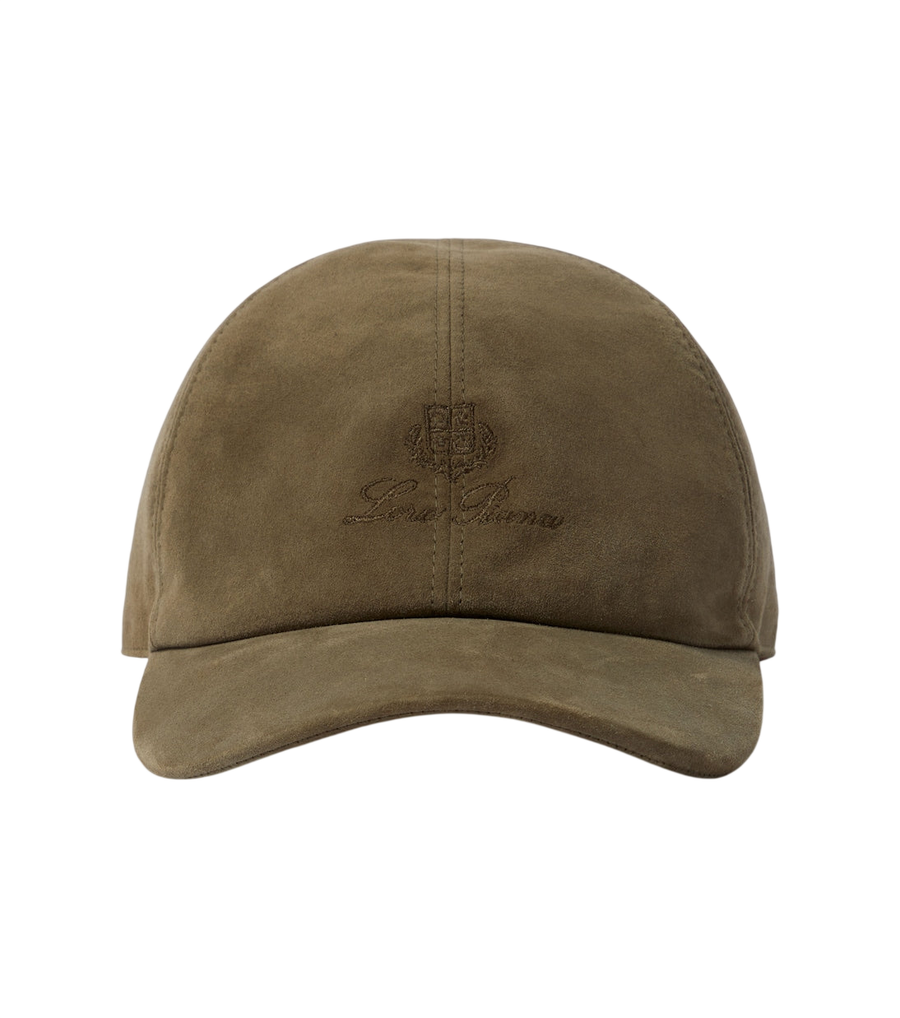Loro Piana Logo embroidered suede baseball cap