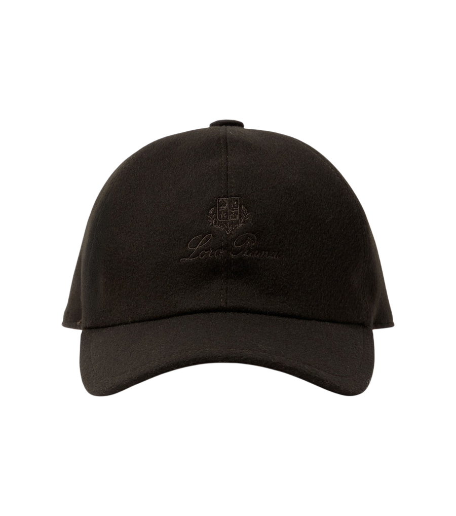 Loro Piana Logo embroidered suede baseball cap