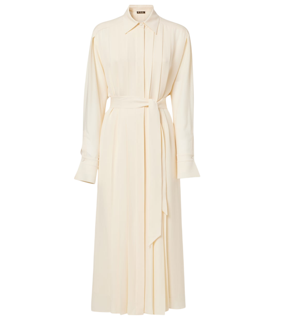Loro Piana Lorely pleated georgette midi dress
