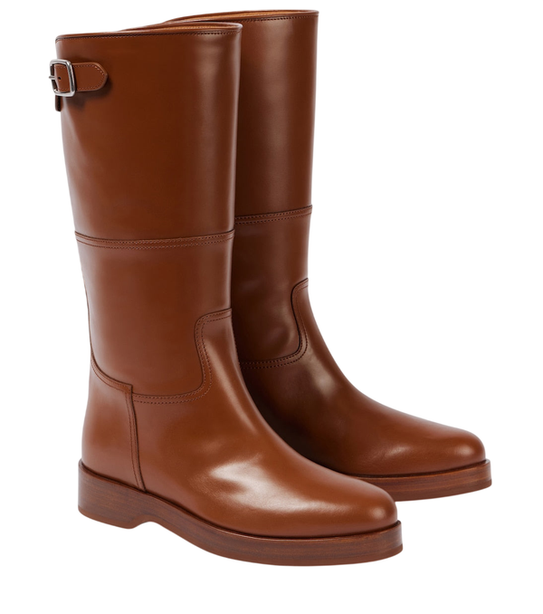 Loro Piana Lupo leather knee-high boots