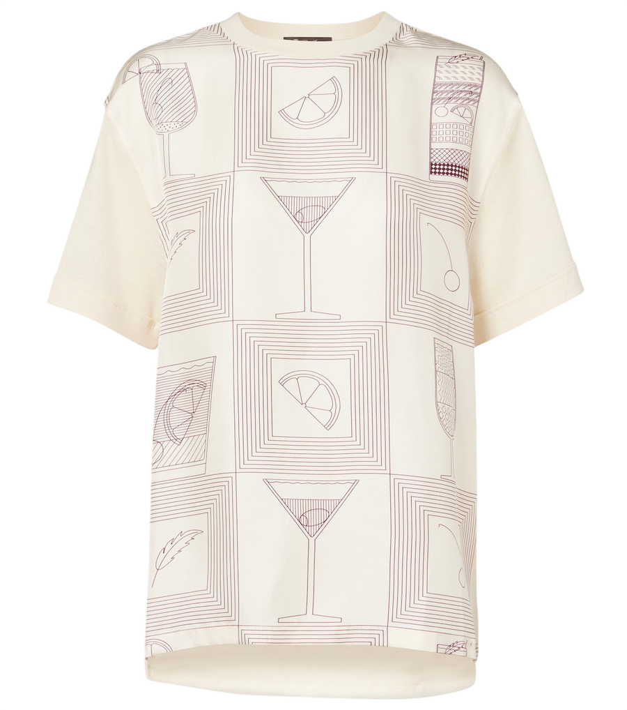 T-shirt en jersey de soie imprimé Loro Piana Mazzorbo