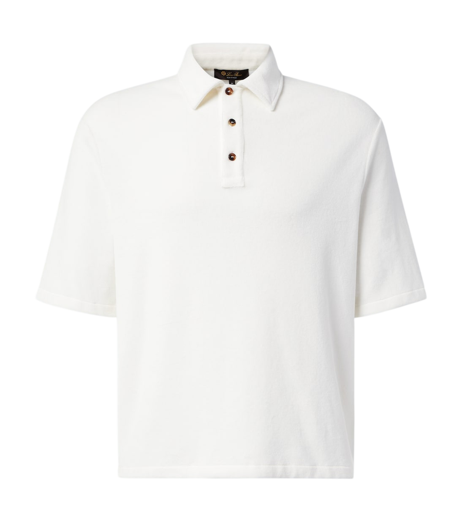 Loro Piana Murano cotton and silk velour polo shirt