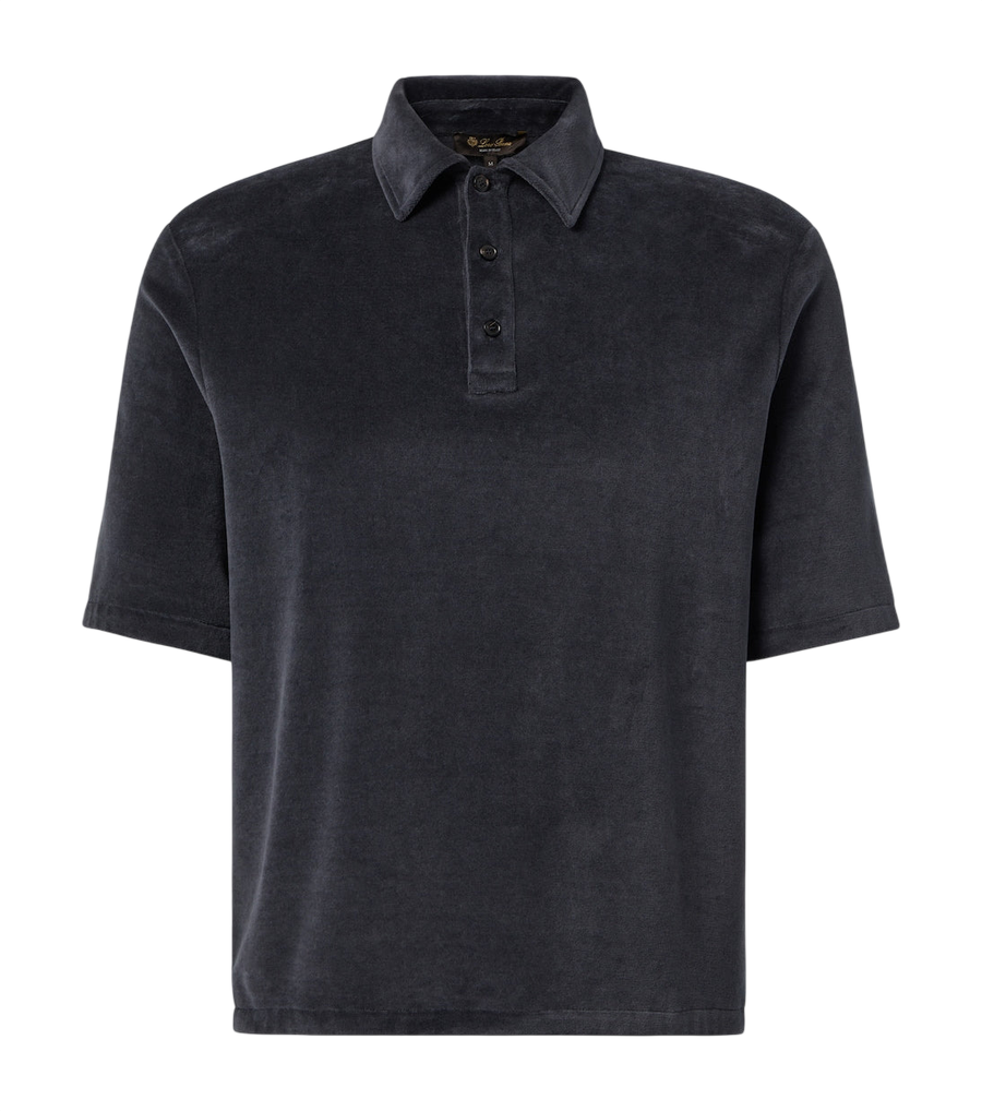 Loro Piana Murano cotton and silk velour polo shirt