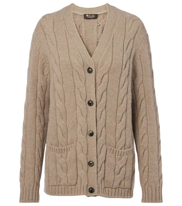 Loro Piana Napier cable-knit cashmere cardigan