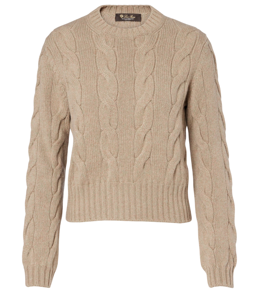 Loro Piana Napier cable-knit cashmere sweater