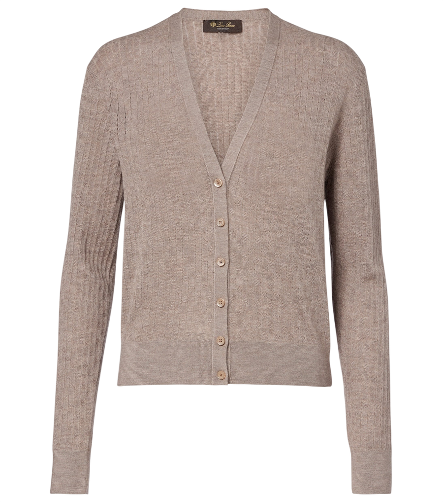 Loro Piana Ribbed-knit cashmere and silk cardigan