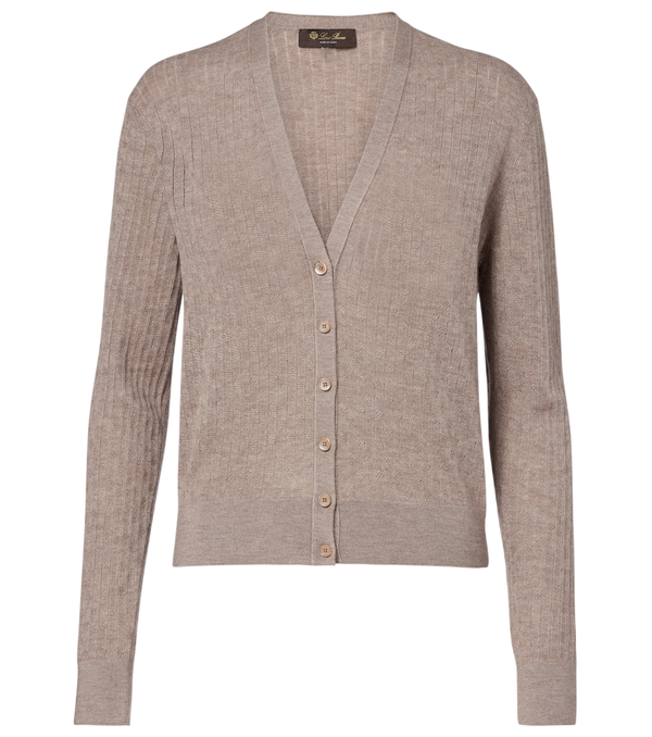 Loro Piana Ribbed-knit cashmere and silk cardigan